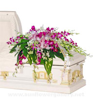 tropical flower casket spray