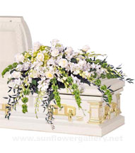 white orchid casket flowers
