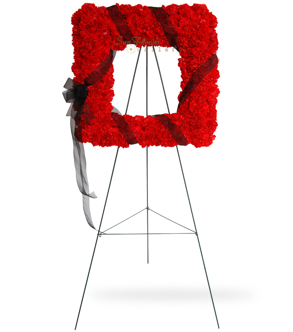 Square Red Carnation Wreath